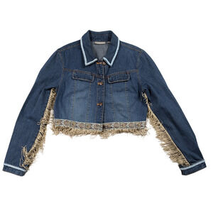 Refreshed - Nordstrom's Upcycled Embellished Denim Jacket Size Small